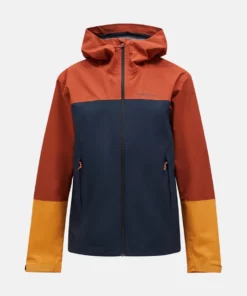 Peak Performance Trail Hipe Shell Jacket Men Spiced/Salute Blue/Desert Blow