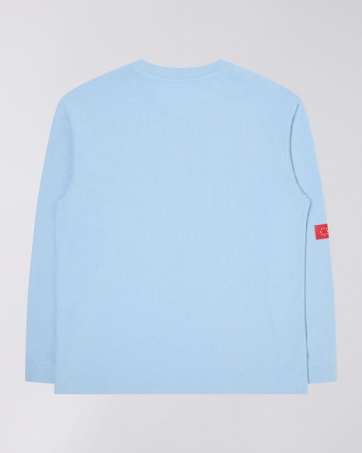 Edwin Katakana Retro LS T-shirt Placid Blue