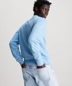 Calvin Klein Cotton Terry Badge Sweatshirt Dusk Blue