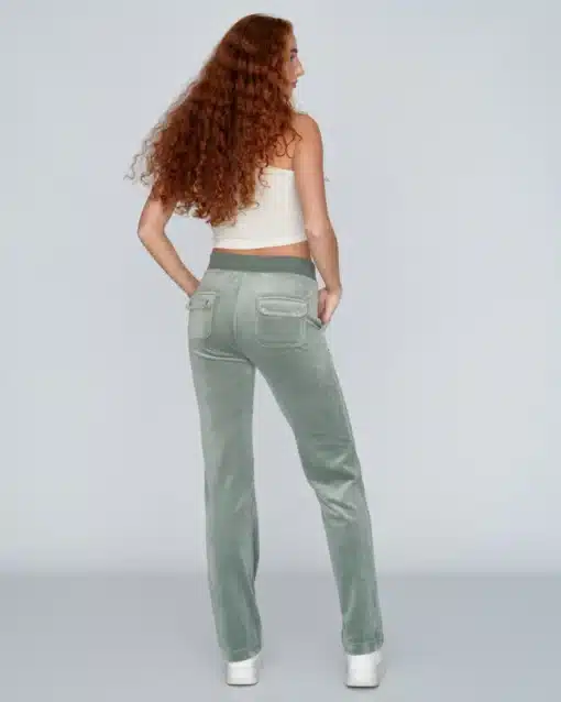 Juicy Couture Classic Velour Del Ray Pocket Pant Chinois Green