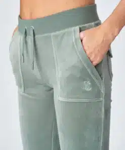 Juicy Couture Classic Velour Del Ray Pocket Pant Chinois Green
