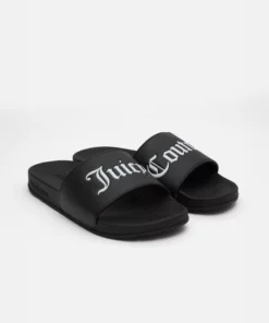 Juicy Couture Carmen Collegiate PU Slider Black