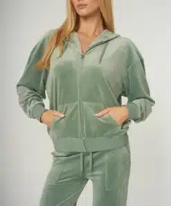 Juicy Couture Halan Oversized Zip Through Hoodie Chinois Green Chinois Green