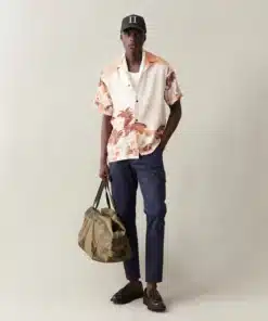 Les Deux Coastal AOP SS Shirt Terracotta