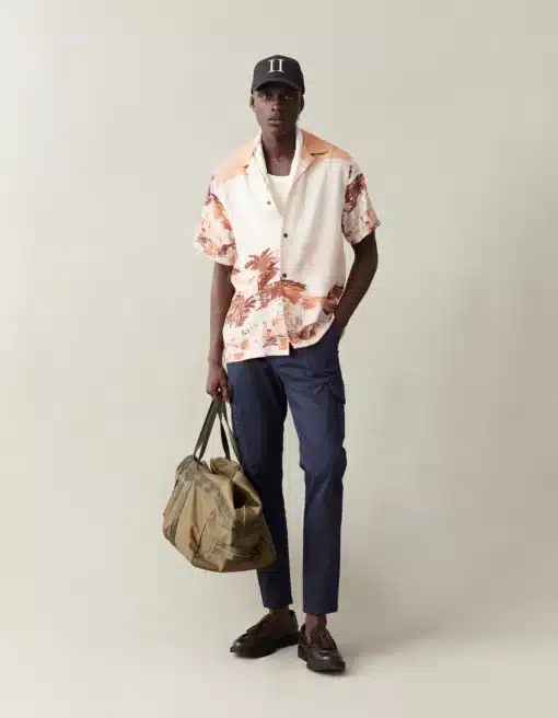 Les Deux Coastal AOP SS Shirt Terracotta
