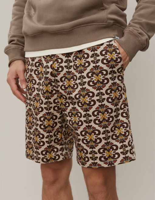 Les Deux Hendrix AOP Shorts Light Sand/Ebony Brown