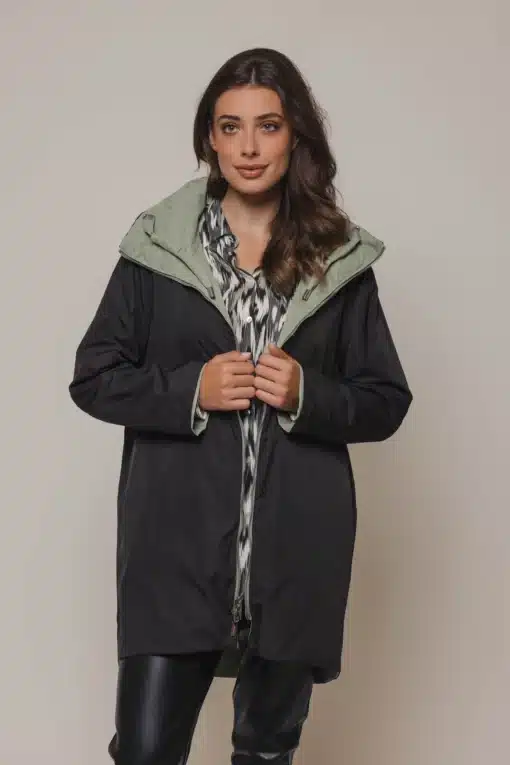 Rino & Pelle Maxime Reversible Coat Seamoss/Black