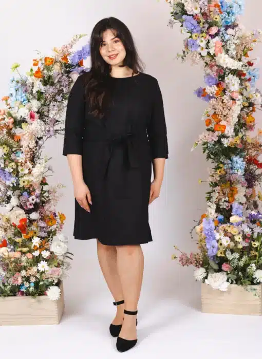 Nakoa Classic Linen Dress Black