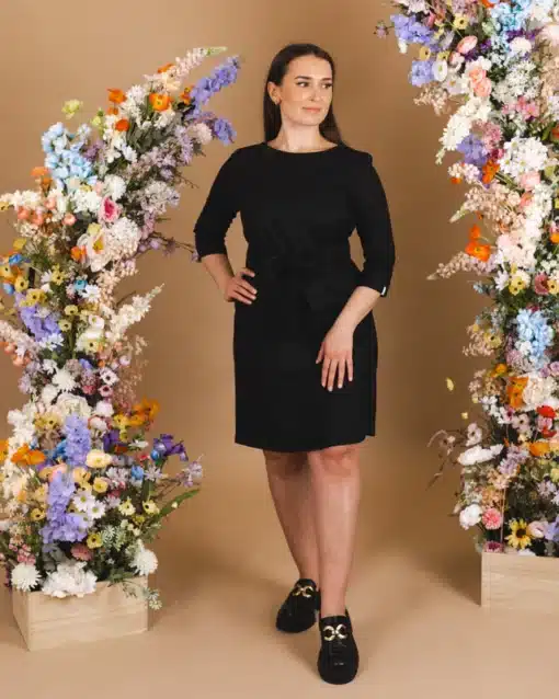 Nakoa Classic Linen Dress Black