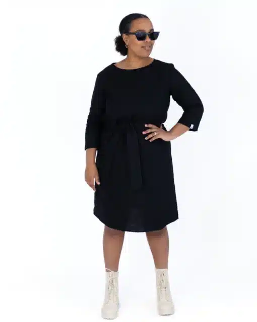 Nakoa Classic Linen Dress Black