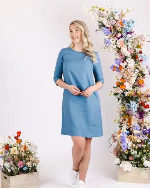 Nakoa Classic Linen Dress Bluestone