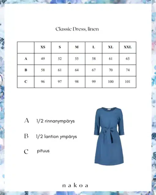 Nakoa Classic Linen Dress Bluestone