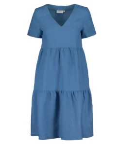 Nakoa Layered Linen Dress Bluestone