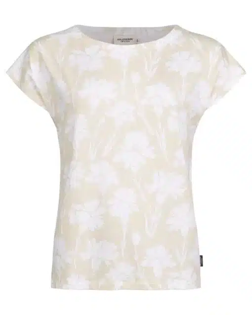 Holebrook Asta Capsleeve Top Sandshell/White