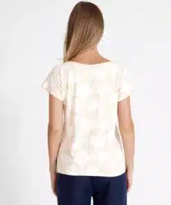 Holebrook Asta Capsleeve Top Sandshell/White