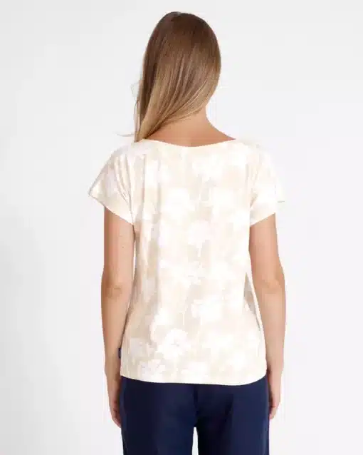 Holebrook Asta Capsleeve Top Sandshell/White