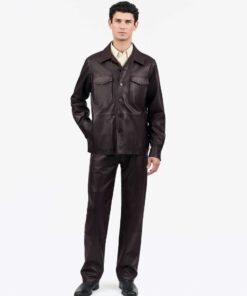 Tiger of Sweden Leson Leather Jacket Aubergine