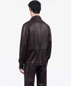Tiger of Sweden Leson Leather Jacket Aubergine