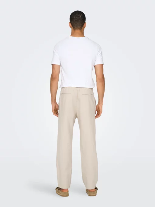 Only & Sons Sinus Loose Fit Linen Pants Silver Lining