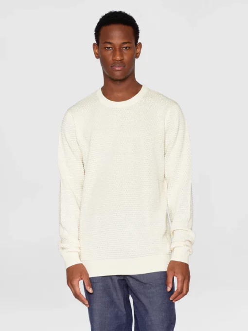 Knowledge Cotton Apparel Vagn Bubble Knit Egret