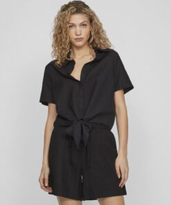 Vila Prisilla Knot Shirt Black