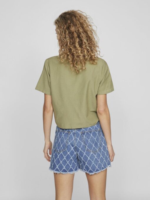 Vila Prisilla Knot Shirt Oil Green