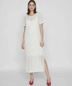 Vila Gardea O-Neck Ankle Dress Egret