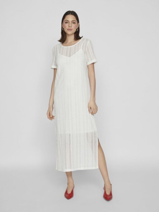 Vila Gardea O-Neck Ankle Dress Egret