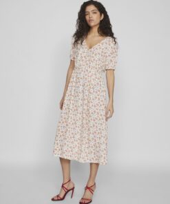 VilaSuna V-neck Midi Dress Cloud Dancer