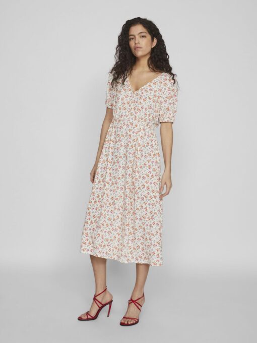 VilaSuna V-neck Midi Dress Cloud Dancer