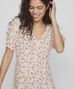 VilaSuna V-neck Midi Dress Cloud Dancer
