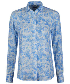 Stenströms Siri Blue Patterned Linen Shirt