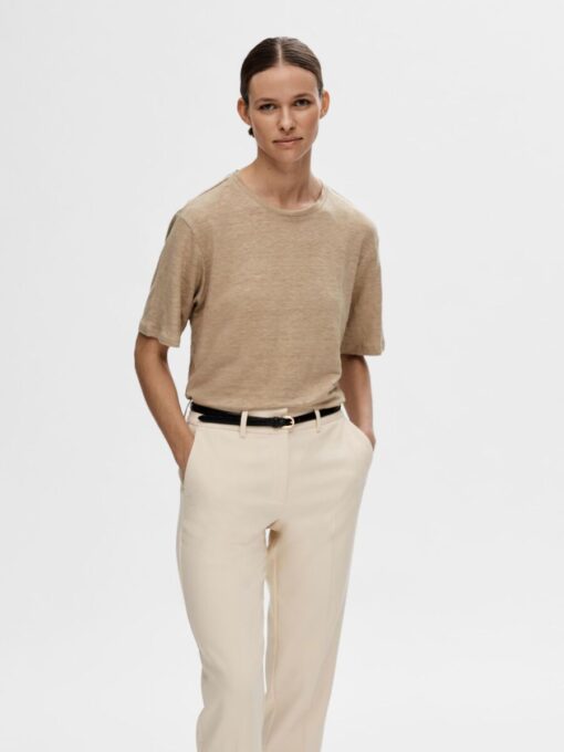 Selected Femme Vilja Linen Tee Humus