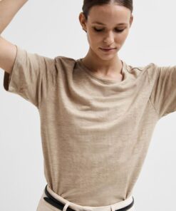 Selected Femme Vilja Linen Tee Humus