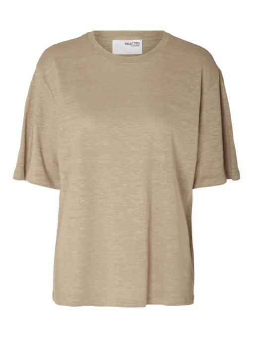 Selected Femme Vilja Linen Tee Humus