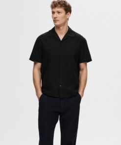 Selected Homme Relax New-Linen Resort Shirt Black