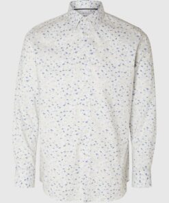 Selected Homme Slimsoho-Ethan AOP Shirt Bright White