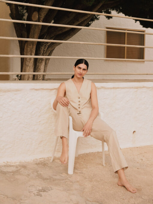 Selected Femme Sine-Eliana Linen Straight Pant Humus