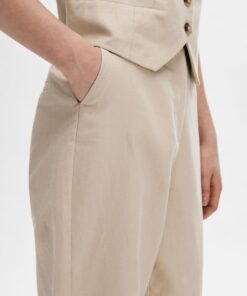 Selected Femme Sine-Eliana Linen Straight Pant Humus