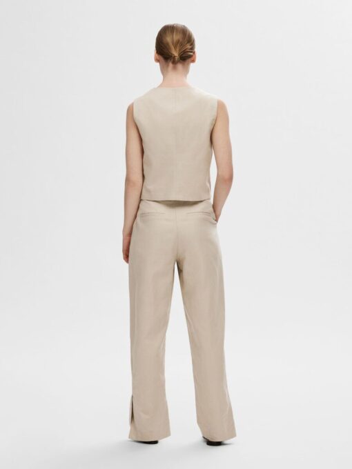 Selected Femme Sine-Eliana Linen Straight Pant Humus