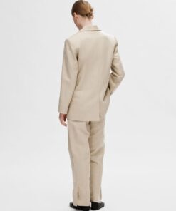 Selected Femme Sine Fitted Linen Blazer Humus
