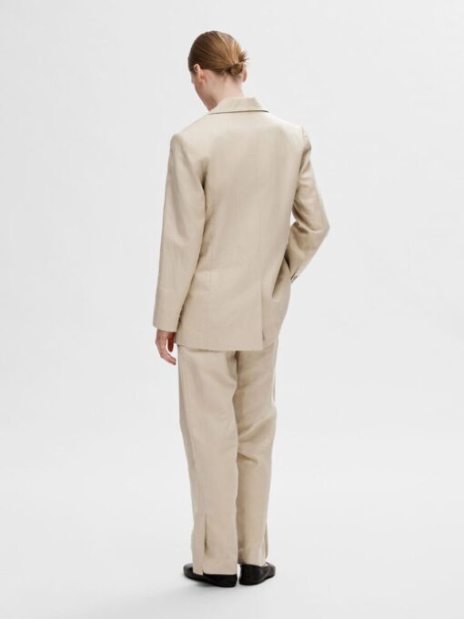 Selected Femme Sine Fitted Linen Blazer Humus
