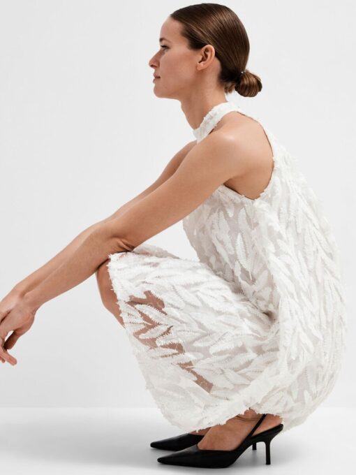 Selected Femme Florita Halterneck Dress White