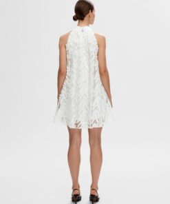 Selected Femme Florita Halterneck Dress White