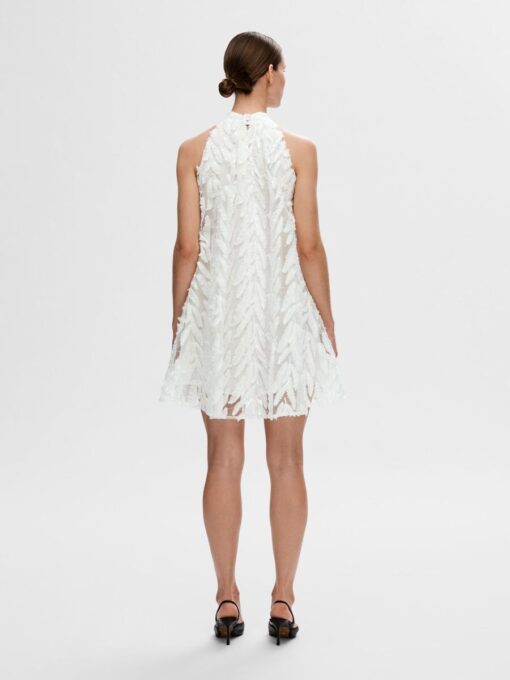 Selected Femme Florita Halterneck Dress White