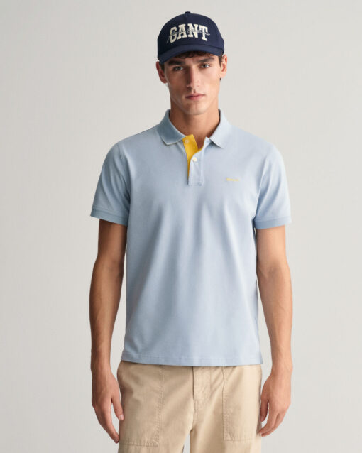 Gant Contrast Pique Polo Dove Blue