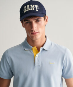 Gant Contrast Pique Polo Dove Blue