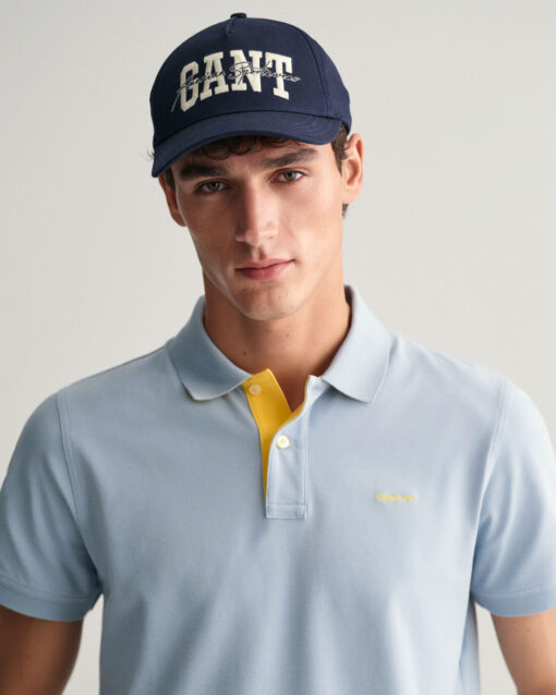 Gant Contrast Pique Polo Dove Blue