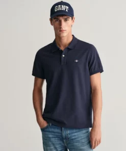 Gant Regular Fit Pique Polo Evening Blue