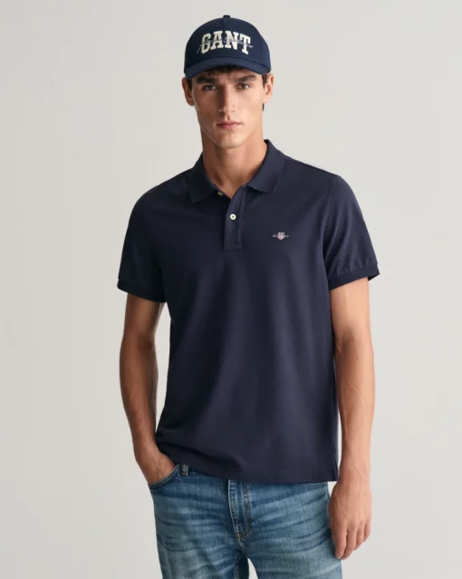 Gant Regular Fit Pique Polo Evening Blue